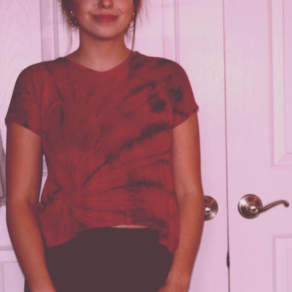 Tye-dye high quality high-low cotton shirt